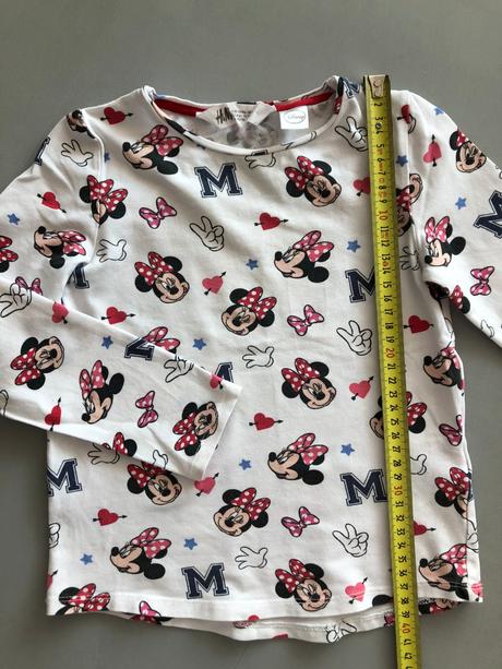 Bavlna triko myška minnie 4-6let hm 110-116cm bílá, h&m,110