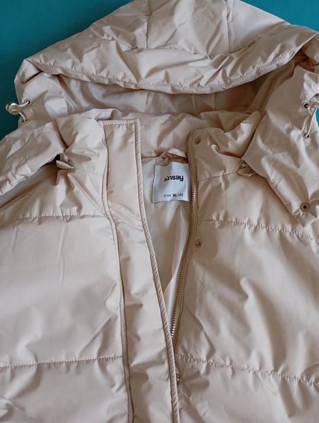 Puffer zimní bunda krémová, sinsay,42 / xl
