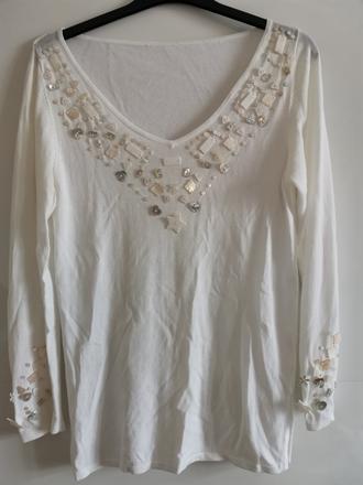 Blůza tričko top s korálky vel. l / xl, l