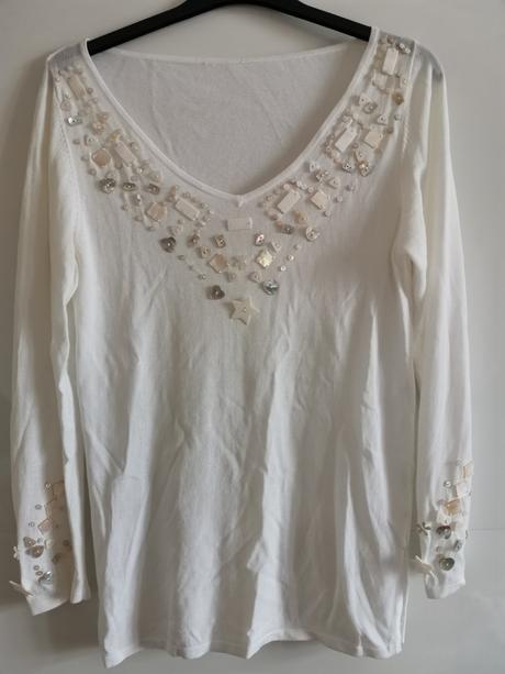 Blůza tričko top s korálky  vel. l / xl, l