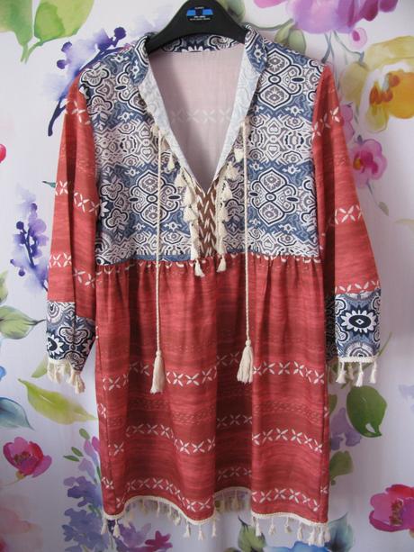 Letní tenký, rychlesch. přehoz přes plavky,pareo, xs