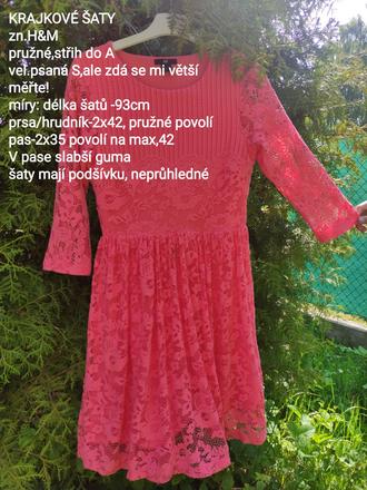 Krajkové šaty - vel.s-m, h&m,m