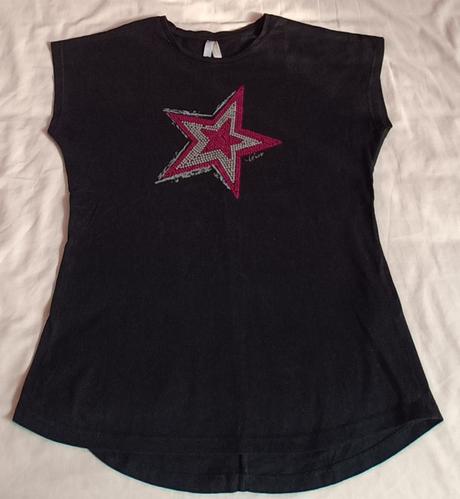 Dívčí triko černé krátký rukáv lewro, lewro,164