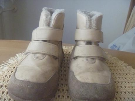 Béžové barefoot zimní boty vel. 33, 33