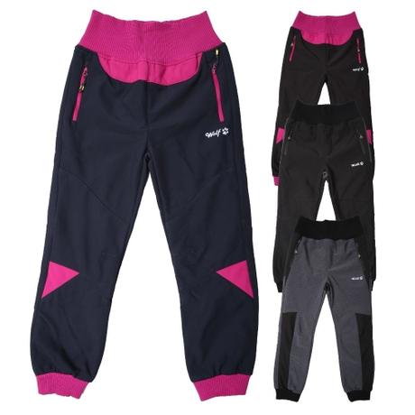 Dětské softshellové teplé kalhoty wolf, wolf,128