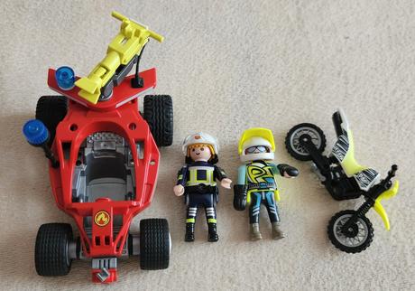 Playmobil action 70864 - hasičské auto, motorka,