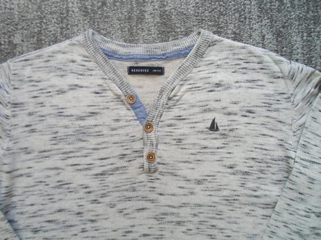 Krémový šedý svetr svetřík knoflíčky, reserved,146