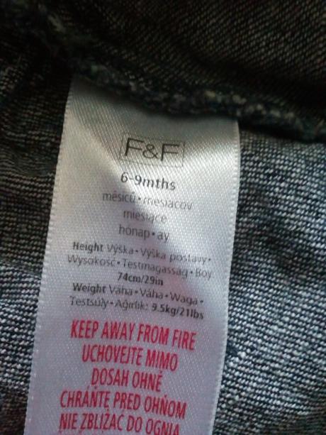 Riflová sukýnka zn.f&f,vel.74, f&f,74