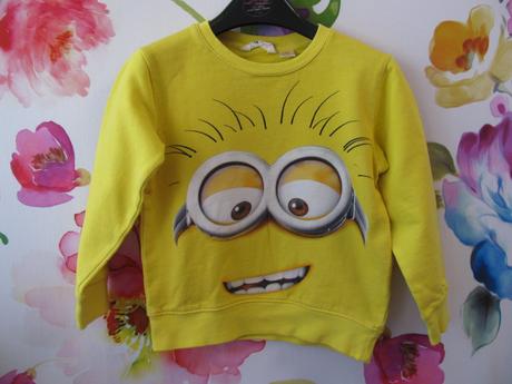 Dětská bavlněná mikina s mimoněm, h&m,122