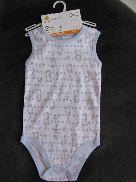 Kojenecké modrobílé body tílko se zvířátky, ovs,86