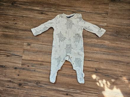 Šedý overal medvídek rozepínání naspodu 56 f&f, f&f,56