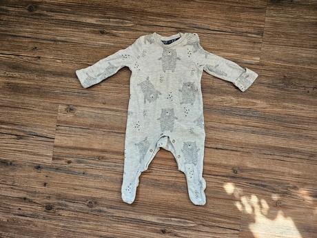 Šedý overal medvídek rozepínání naspodu 56 f&f, f&f,56