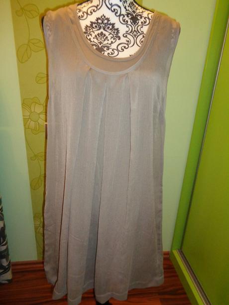 Krásné hnědé dvouvrstvé šaty 40/42, bonprix,42