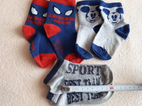 3x dětské ponožky, spiderman, mickey, vel.19-22, 20
