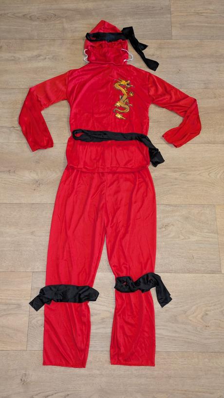 Ka219 kostým ninja , samuraj vel. 140, 9 - 10 let,