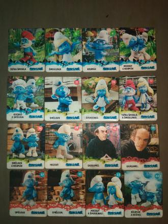 3d kartičky šmoulové, 