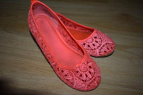 Krajkové neon balerínky hm, velikost 30, h&m,30