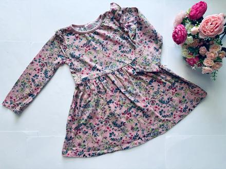 Ob/ krasné růžové šaty s květy - v.2/3 roky, evie angel,98