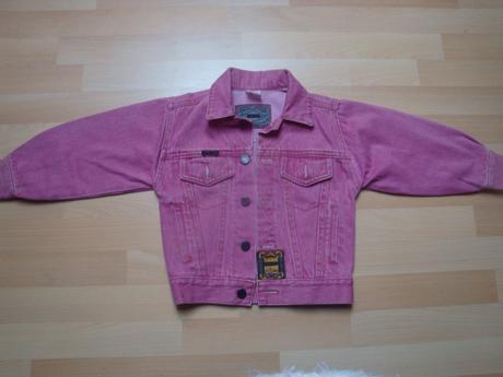 Džínová bundička pro holky - růžová, 110