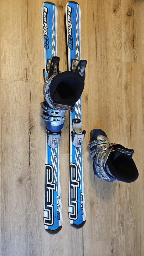 Set dětské sjezdové lyže elán 120 +boty salomon 23, elan,120-129 cm