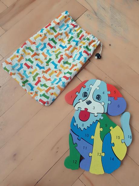 Dřevěná skládačka pes,