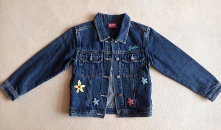 Dětská džínová bunda, bundička, barbie, vel.128, barbie,128