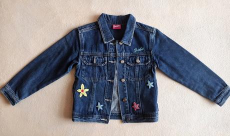 Dětská džínová bunda, bundička, barbie, vel.128, barbie,128