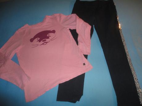 Legíny s bočními flitry hm, vel. 8-9 let, h&m,128