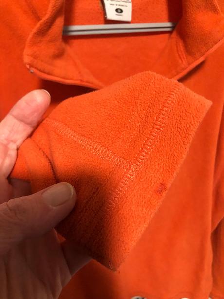 Oranžová flísová mikina, 158
