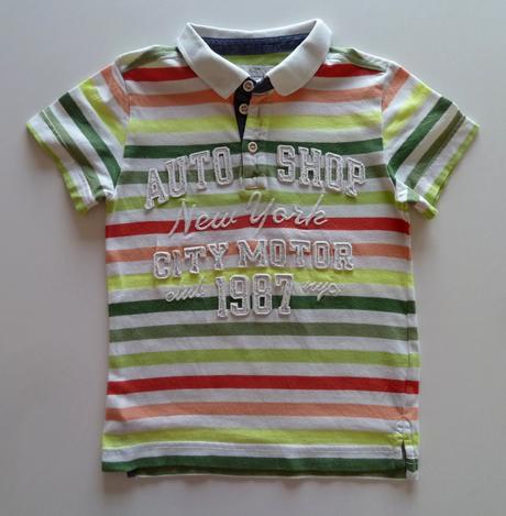 Pruhované polotričko s krátkým rukávem vel. 116, h&m,116