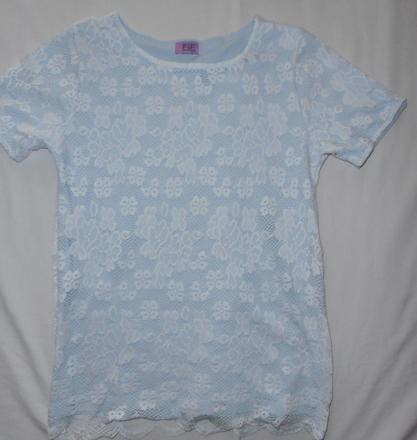 S72 bílá krajková tunika 10-11 let, f&f,146