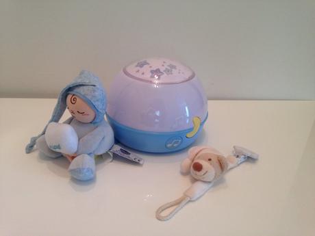 Chicco lampička hrající noční obloha+clip nattou ,