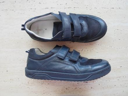 Modré boty polobotky kožené, lasocki,37