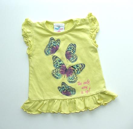 H772 tričko s motýlky vel. 74, topomini,74