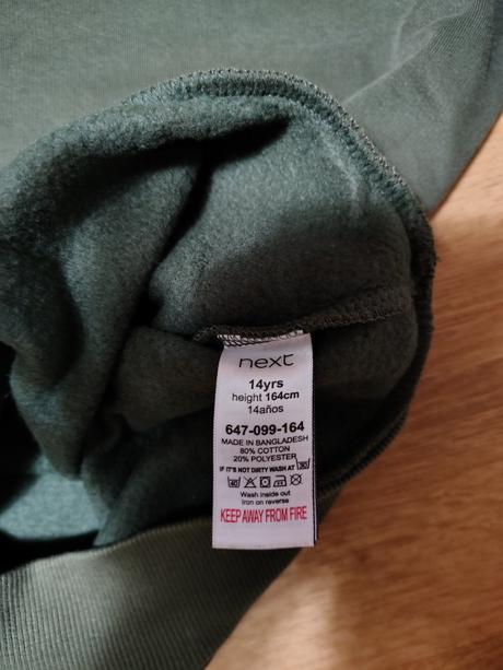 Chlapecká mikina next 164 khaki s lebkou, next,164