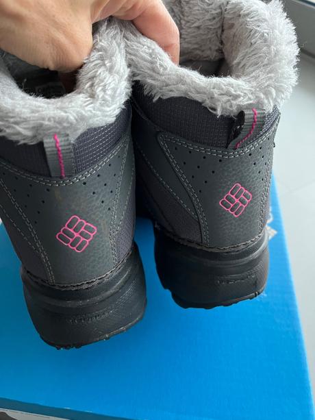 Sněhule columbia zateplen.šedorůžová 34 waterproof, columbia,34