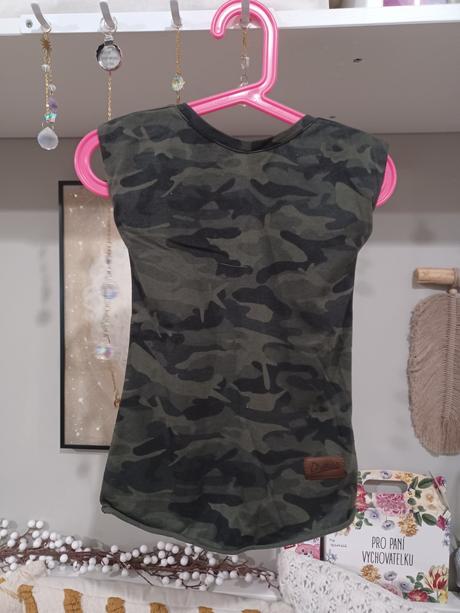 Maskáčové šaty s mašlí na zádech drexiss 80/86, 86