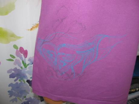 Fialové bavlněné tričko s potiskem, l