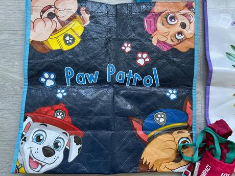 Nákupní taška paw patrol, 2 ks, skládací batoh, 
