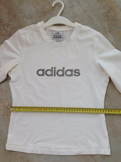 Bílé bavlněné triko adidas vel.36 dlouhý rukáv, adidas,36