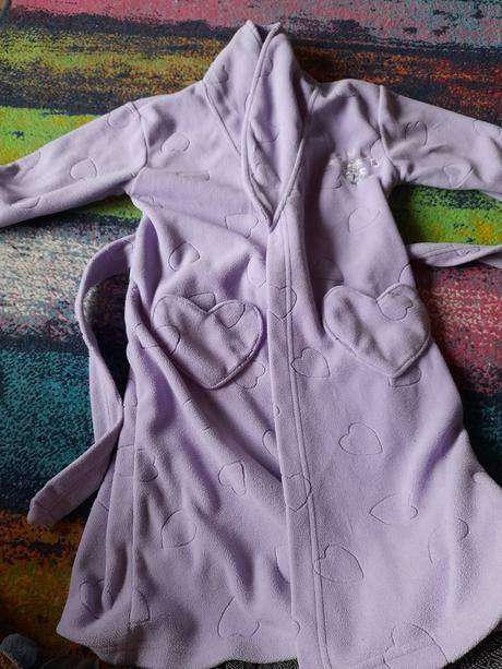 Holčičí fialkový župan se srdíčky na holčičku, 128