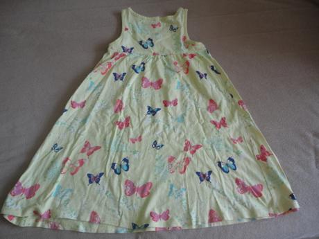 Žluté šaty hm, vel. 6-8 let s motýly, h&m,122