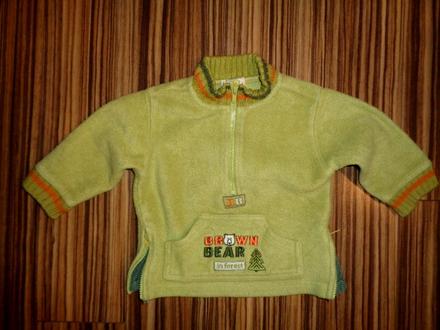 Nádherná zelená flízová mikina - 68-74, 68