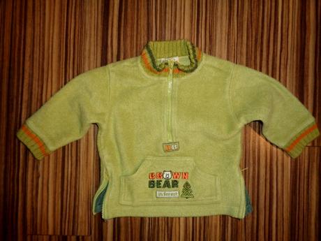 Nádherná zelená flízová mikina - 68-74, 68