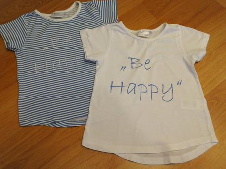 Tričko 2x - "be happy" bonprix v. 104-110, bonprix,104