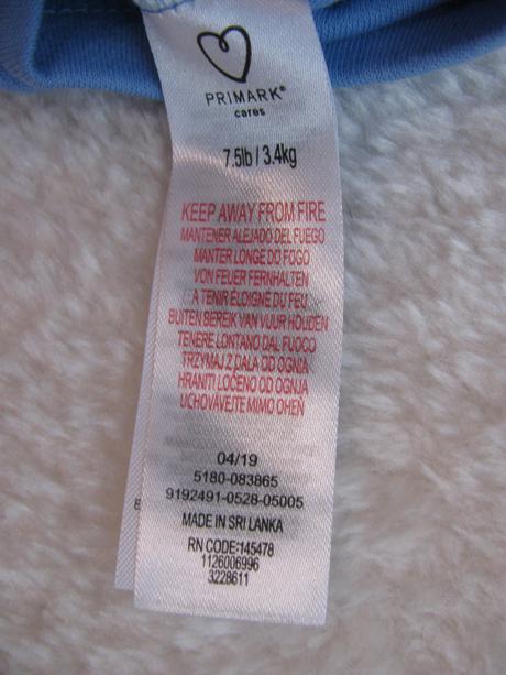 Novorozenecké modré body, primark,50