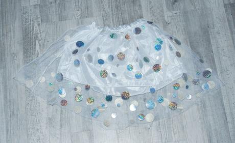 Tylová sukýnka s duhovými flitry více barev,