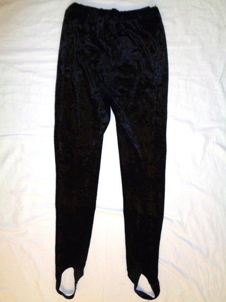 Luxusní černé sametové kamaše - legíny 158/164, 158