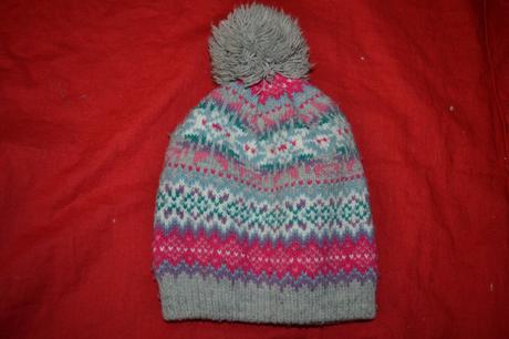 Dvojitá zimní čepice dívčí na 3-5 let, 110