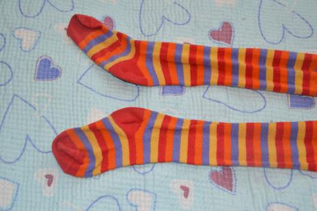 Teplé punčošky punčocháče punčochy pruhované, 104